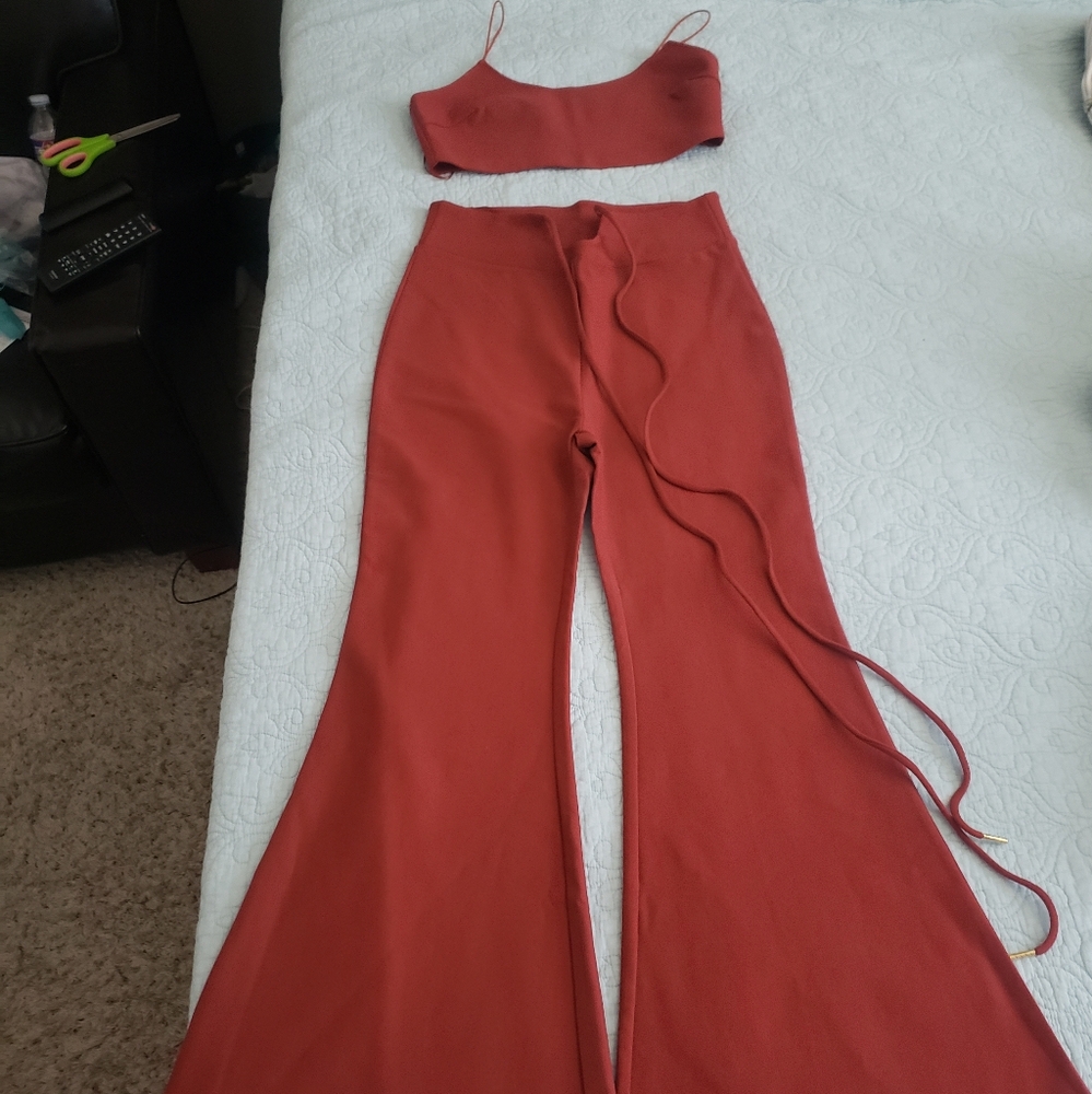 2 piece pant and crop top set size L